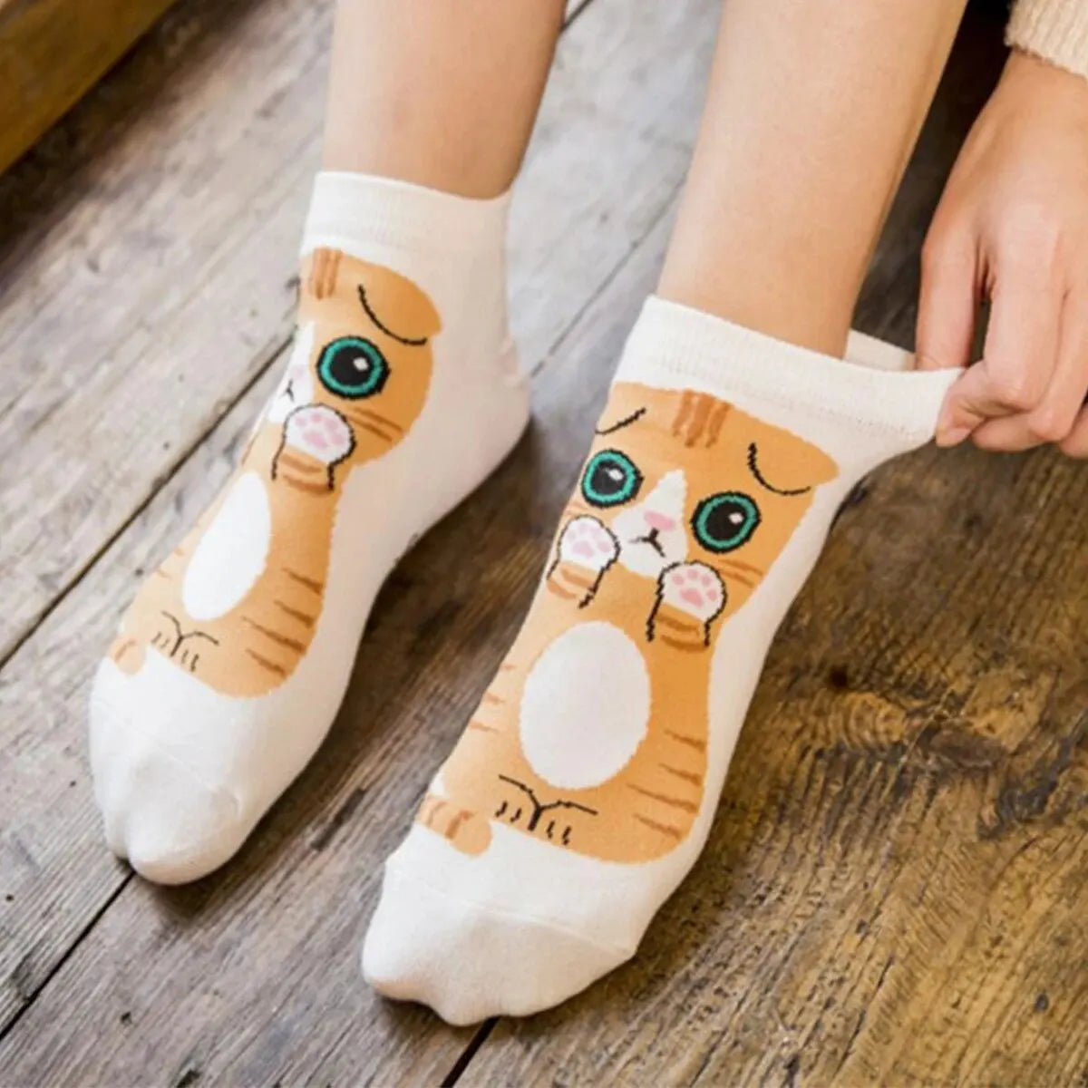 5 Pairs/Set Women's Cartoon Cute Cat