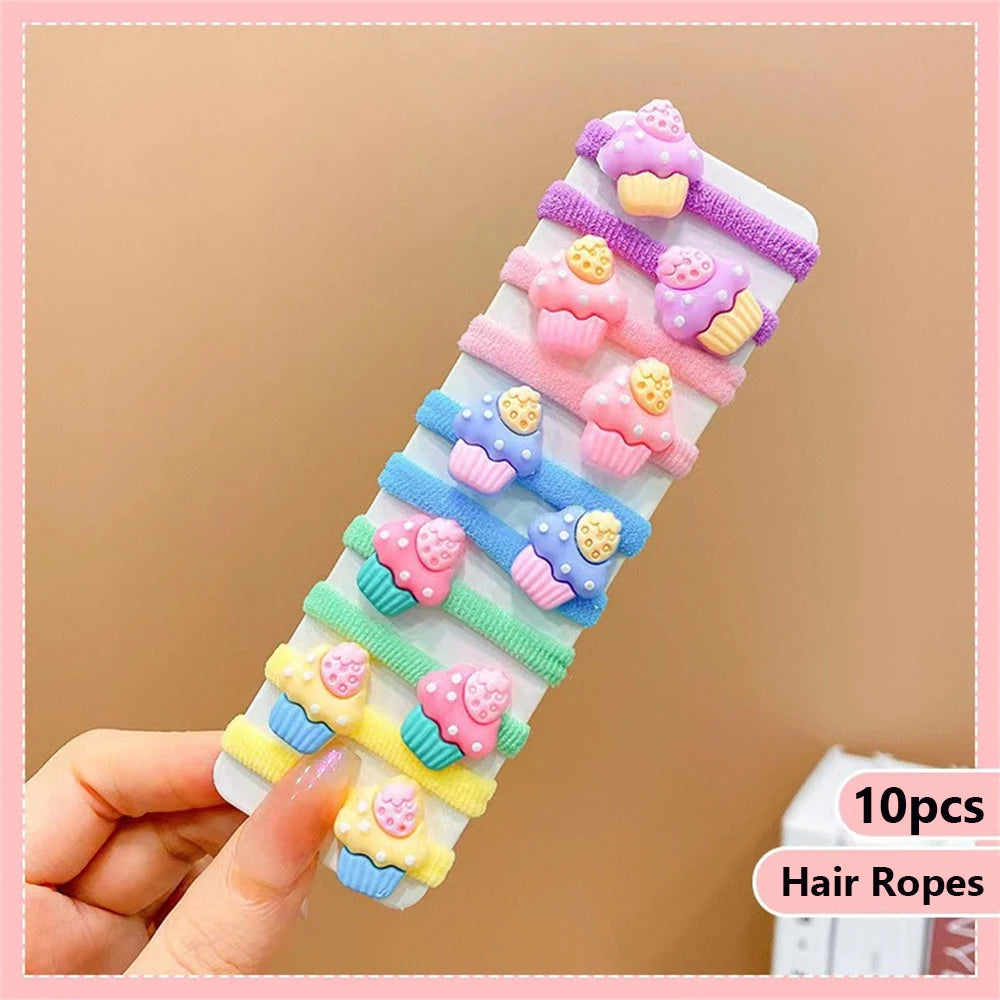 10Pcs/Set Cute Cartoon Children's Hair Ropes Princess