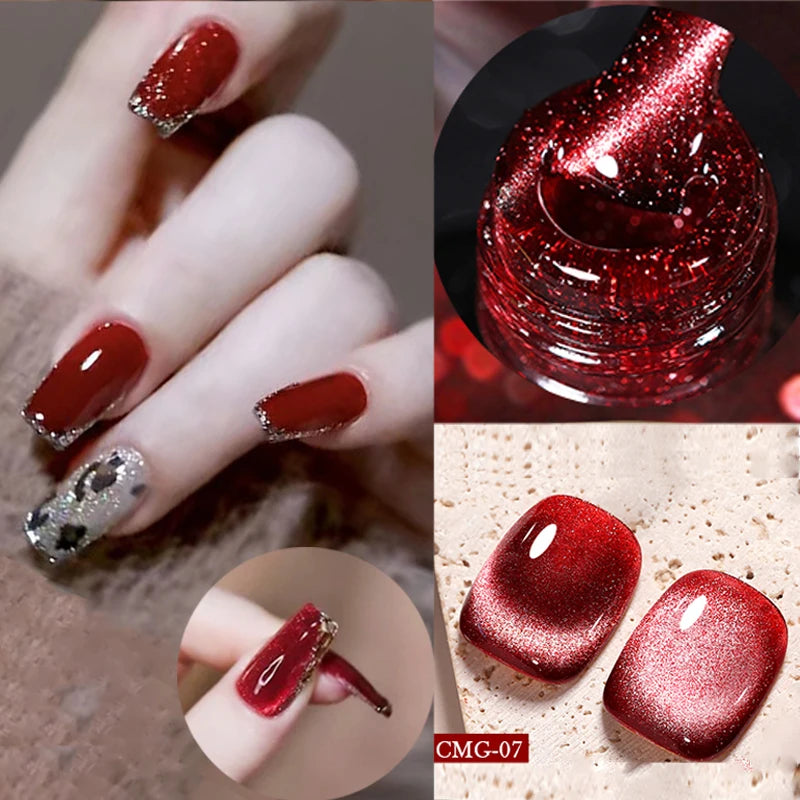 Magnetic Gel Nail Polish Wine Red Series