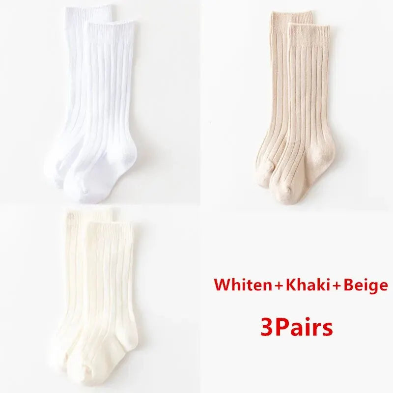 3Pairs/Lot Baby Knee High Socks