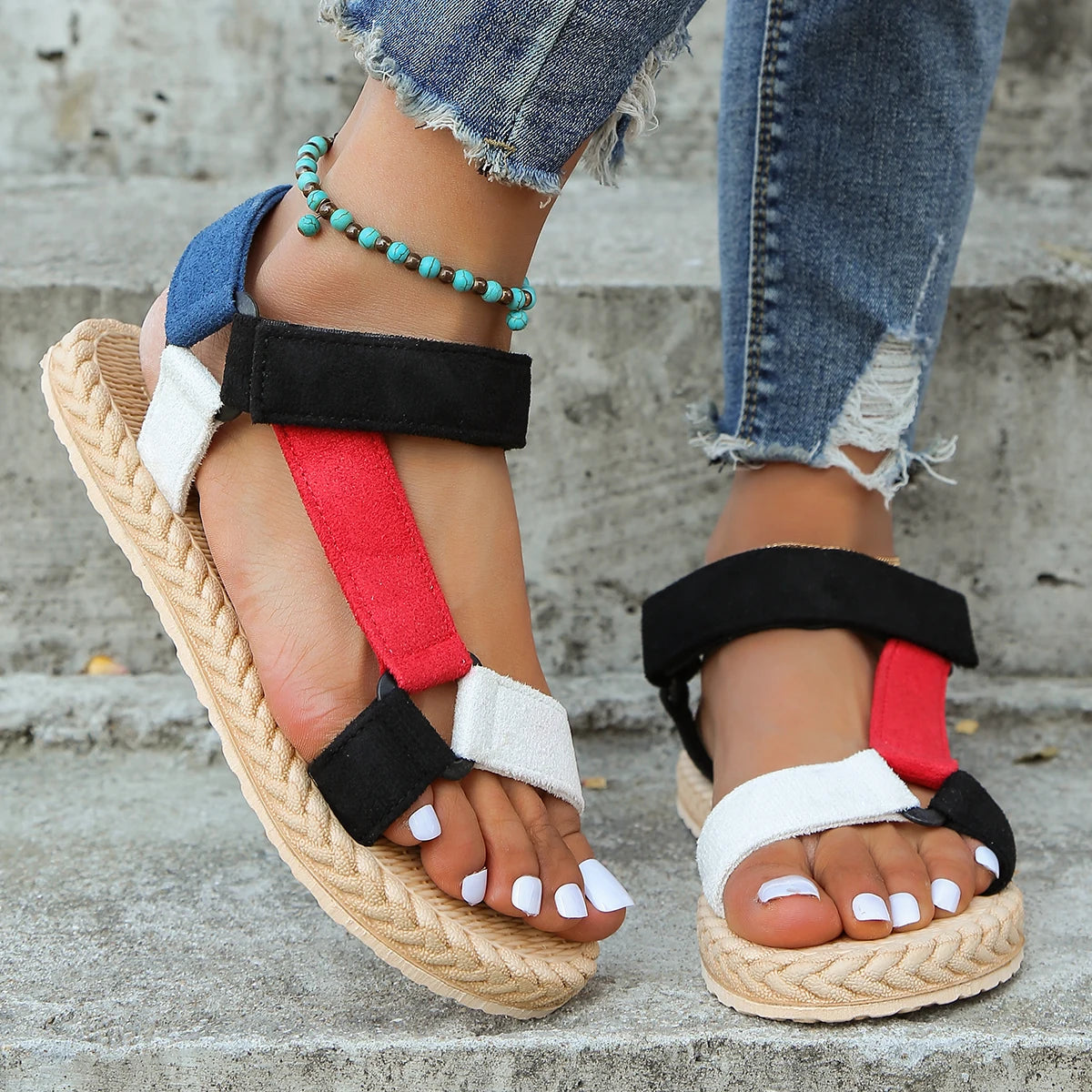 Women's Fashion Color Band Sandals