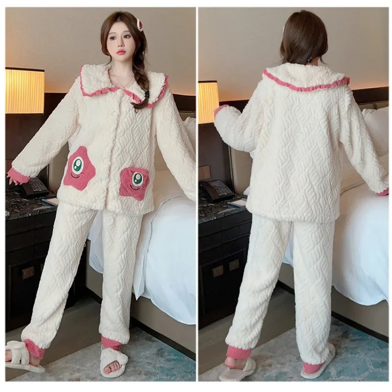 Plus Size Winter Plush Pajama Set