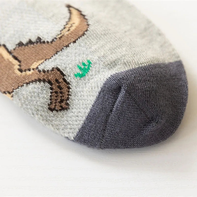 5 Pairs Boy's Dinosaur Pattern Socks