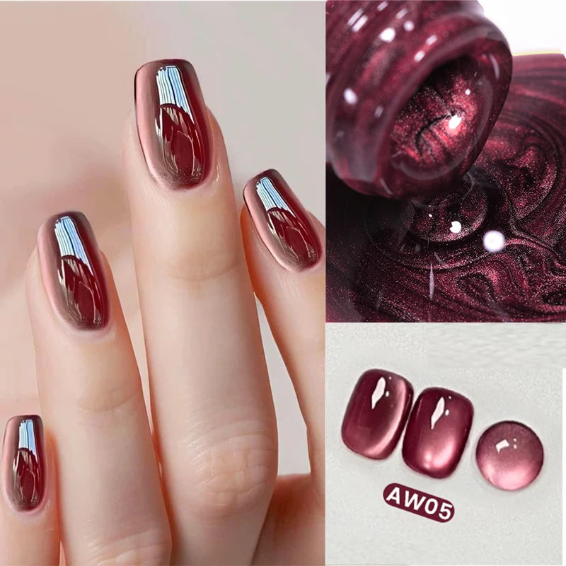 Magnetic Gel Nail Polish Wine Red Series