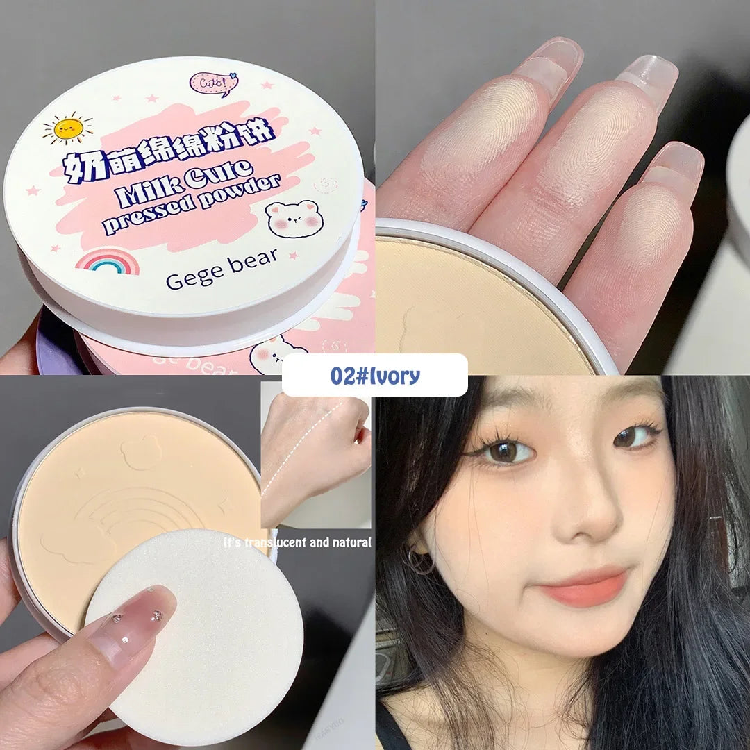 Natural Oil-control Matte Setting Powder Brightening Concealer Pressed Powder