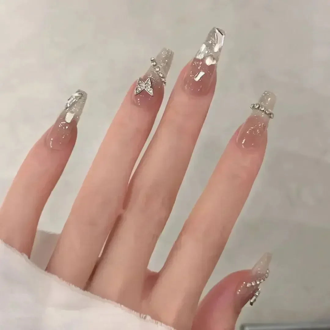 24Pcs Pearl Fake Nails