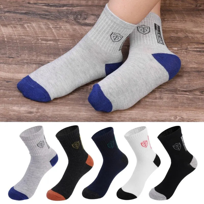 5Pairs Breathable Cotton Sports  Socks