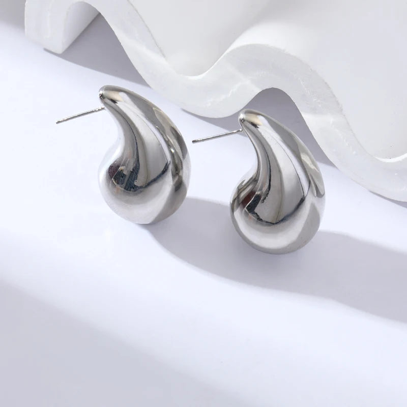 Stainless Steel Glossy Waterdrop Earrings