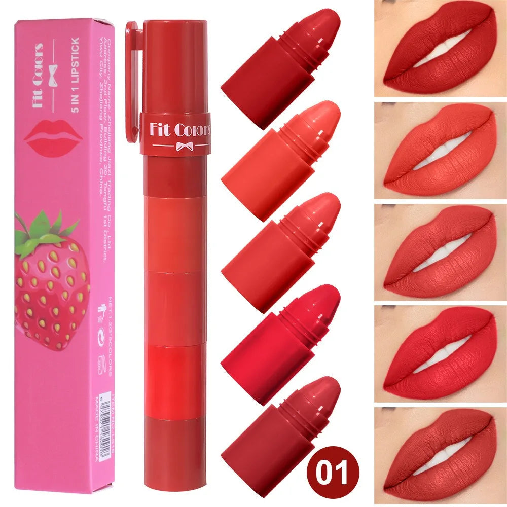 5 in 1 Matte Lipstick Pencil Kit Combo Velvet