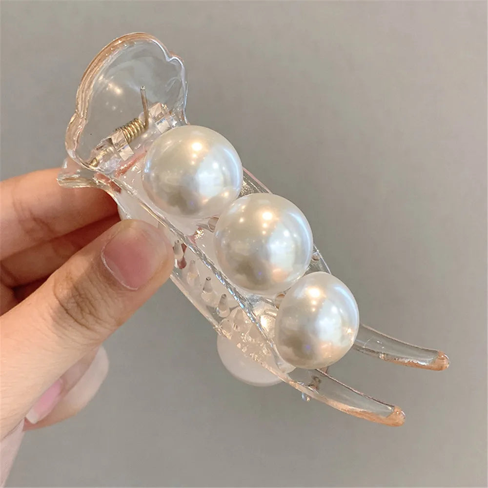 Acrylic Hair Claws Pearl Clips