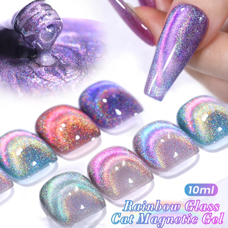 Double Light Gel Nail Polish Rainbow Glass