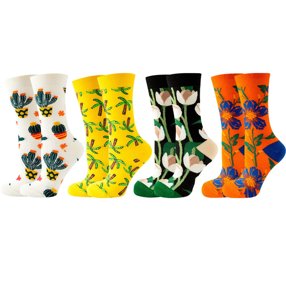 4 Pairs New Fashion Colorful Funny  Socks