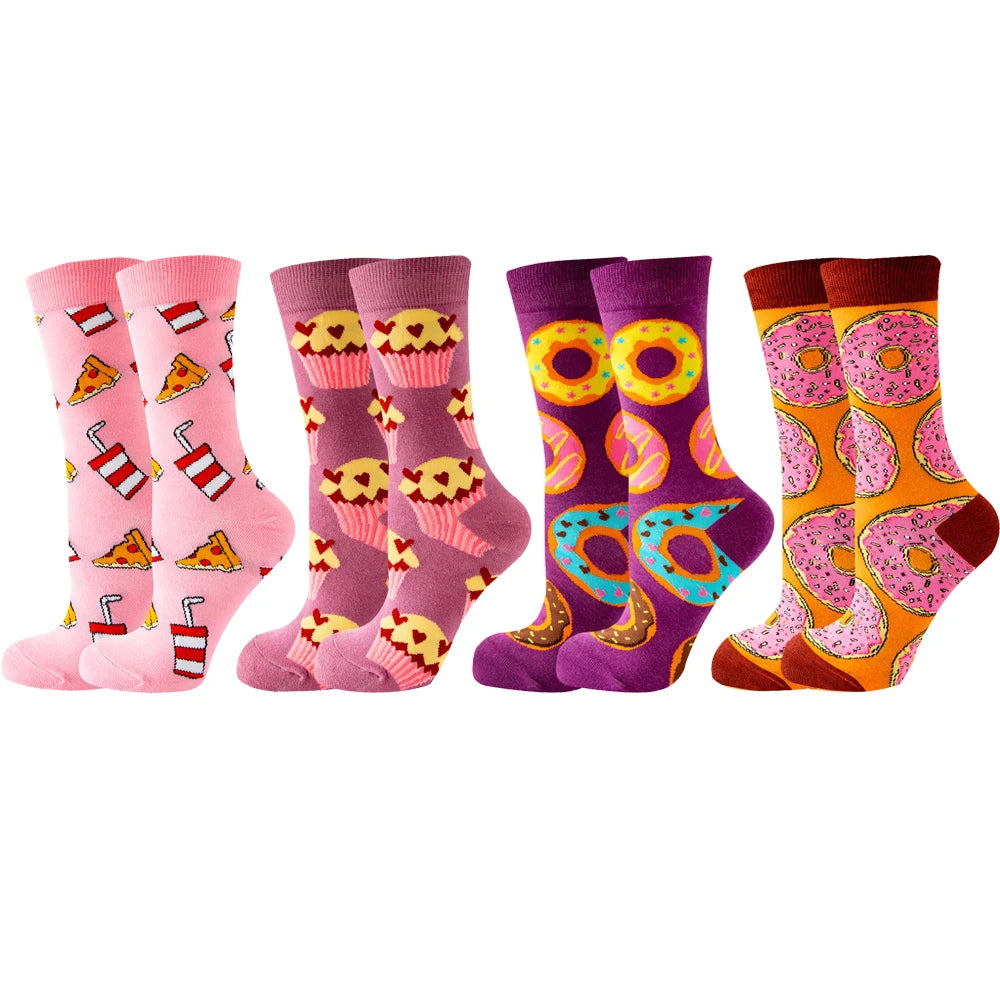 4 Pairs New Fashion Colorful Funny  Socks