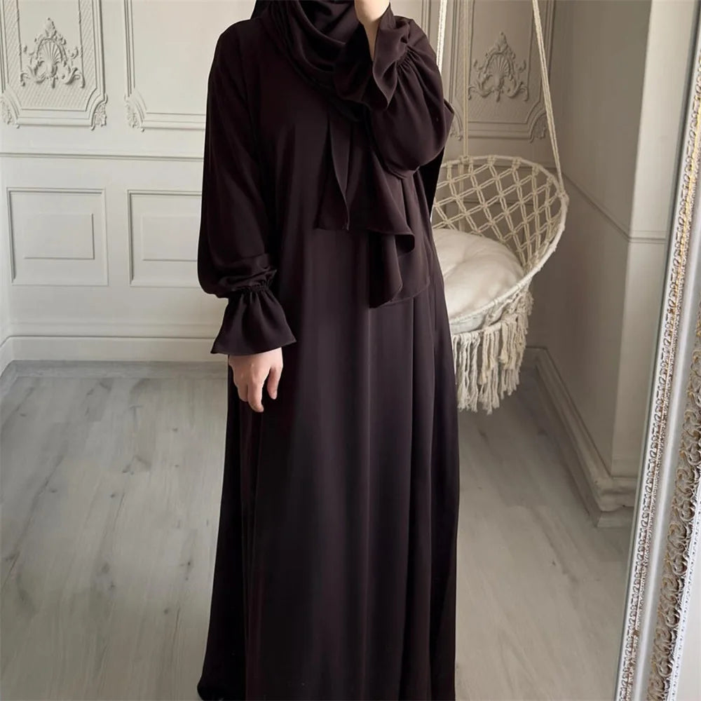 Dubai Dresses With Headscarf Flare Sleeve