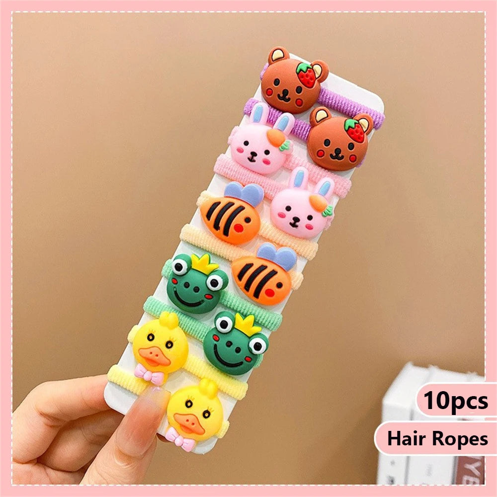 10Pcs/Set Cute Cartoon Children's Hair Ropes Princess