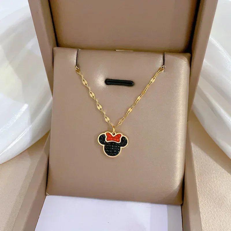 Mickey Mouse Studded with Zircon Necklace