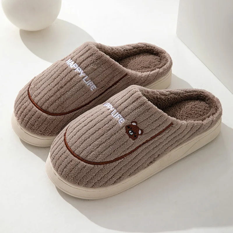 Fluffy Slippers  Plush Cotton Shoes