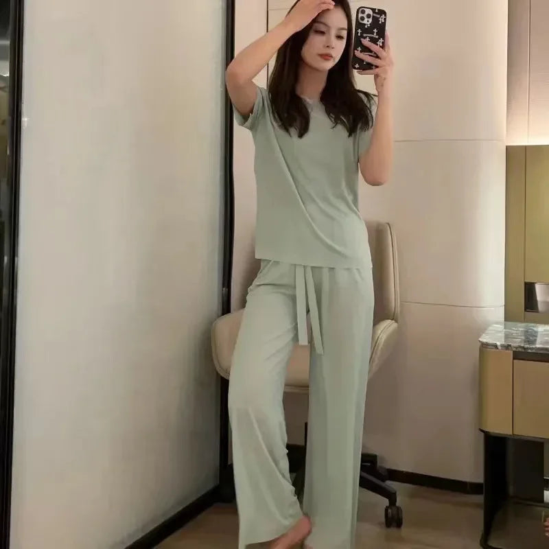 Summer Ice Silk Pajama Set