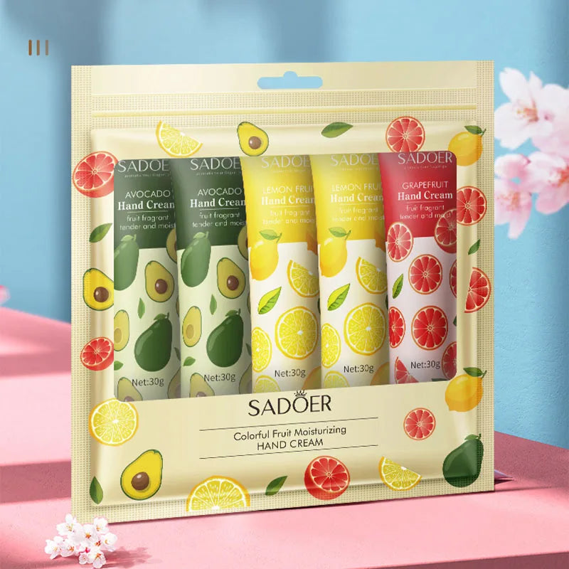 5Pcs/set  Fruit Plant Fragrance Hand Cream Sets