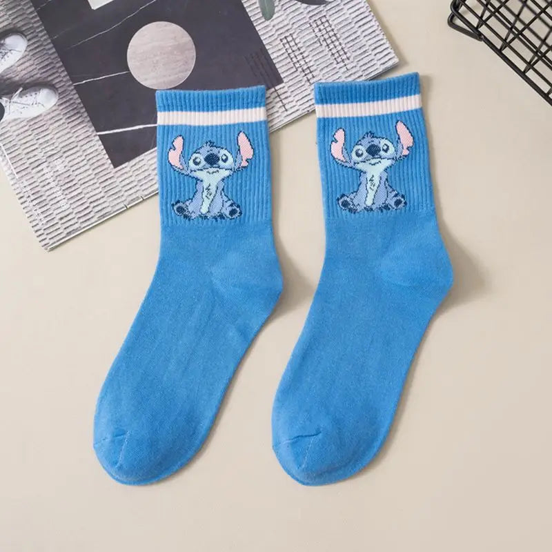 New Disney Anime Cartoon Kawaii Stitch Pure Cotton Socks