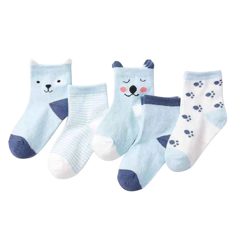 5 Pairs Cartoon Baby Socks