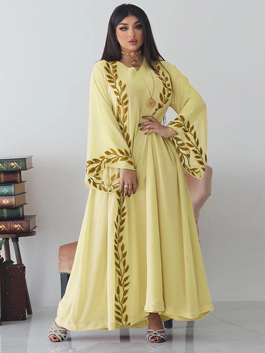 Chiffon Floral Embroidered Abaya