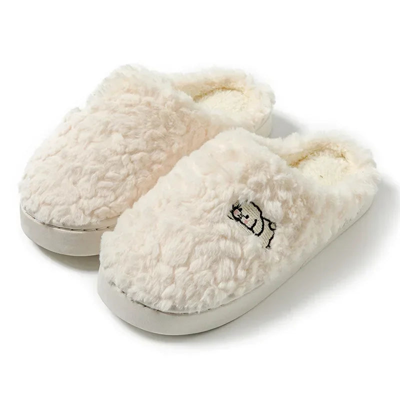 Winter Plush Warm Women Cotton Slippers