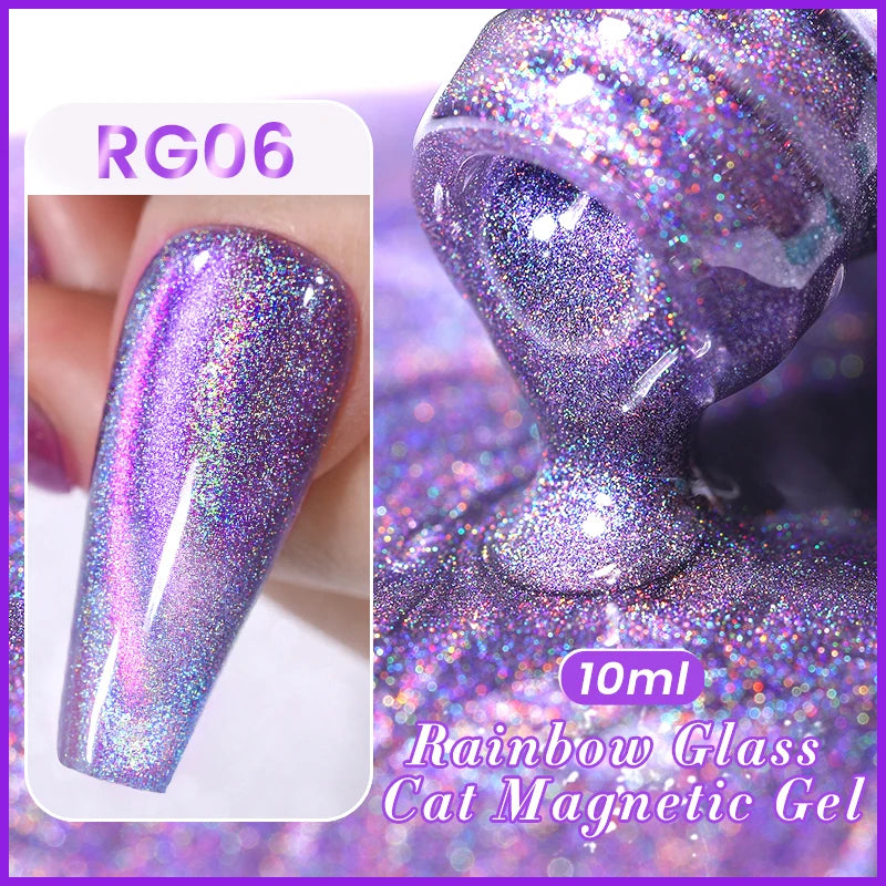 Double Light Gel Nail Polish Rainbow Glass