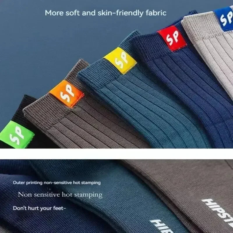 5 Pairs Men's Socks Mid-Calf Socks