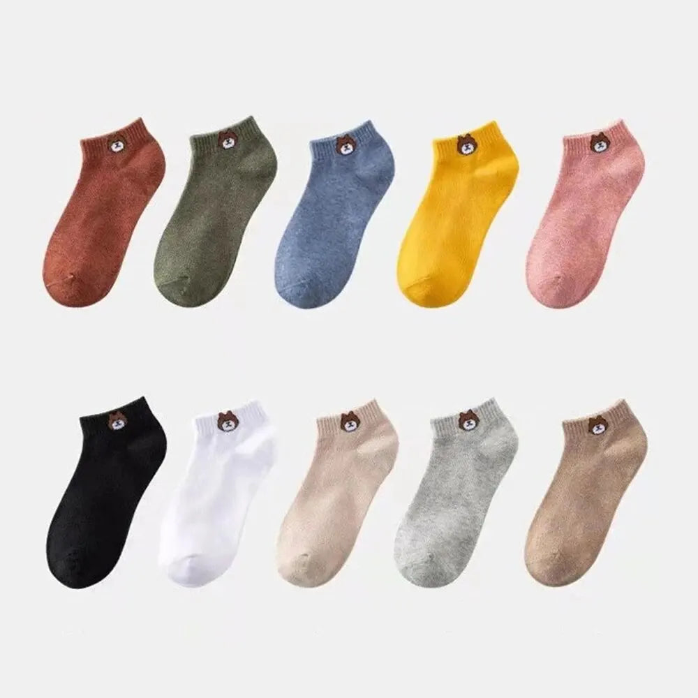 10 Pairs Women Low Tube Socks Set