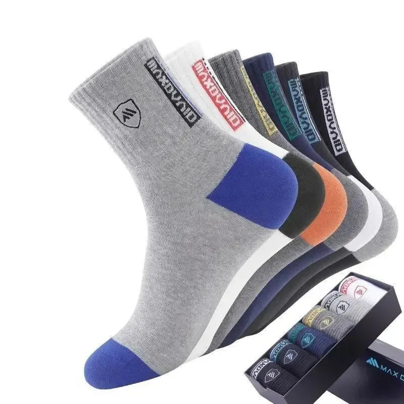 5 Pairs Men's Socks Mid-Calf Socks