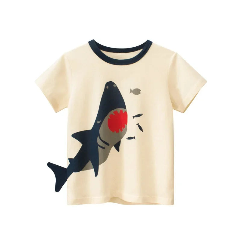 Kids 3D Shark T-Shirt  Short Sleeve