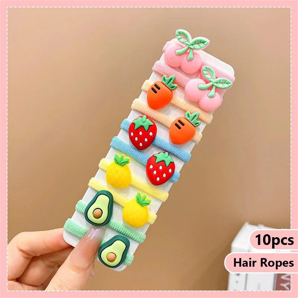 10Pcs/Set Cute Cartoon Children's Hair Ropes Princess