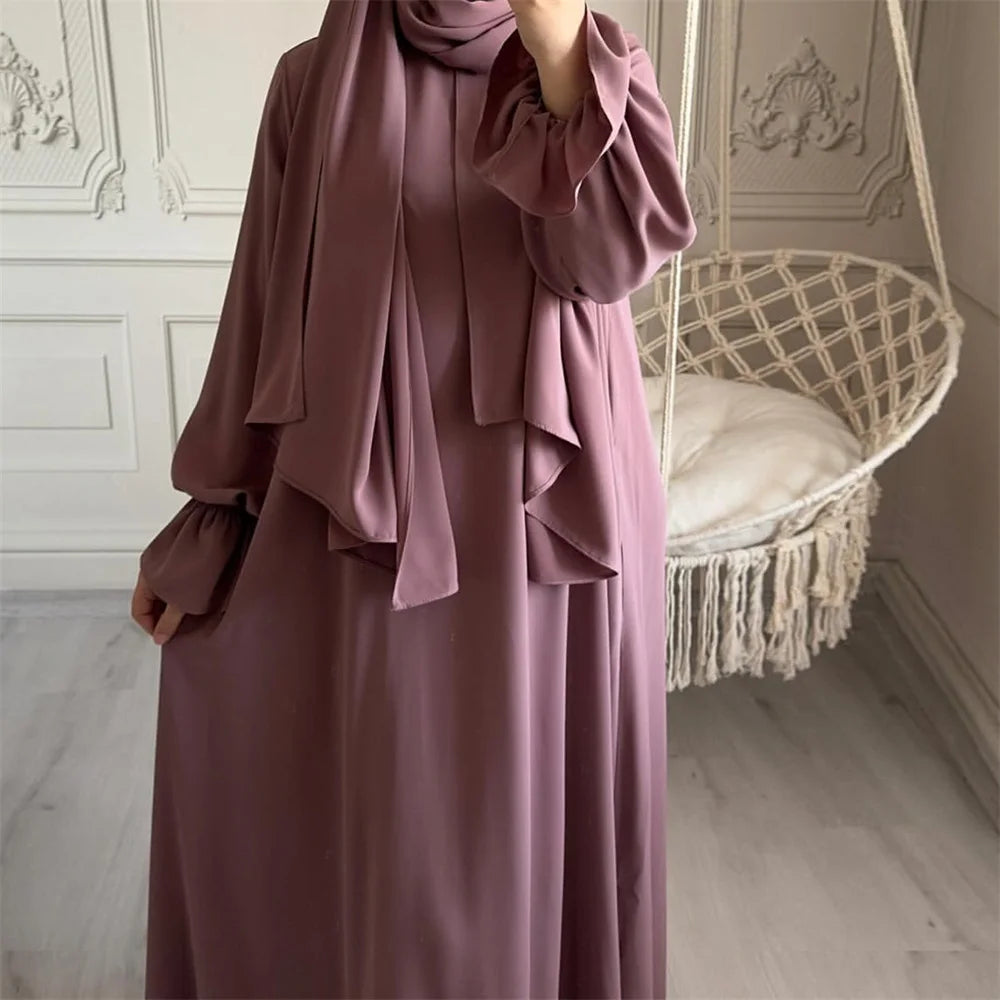 Dubai Dresses With Headscarf Flare Sleeve