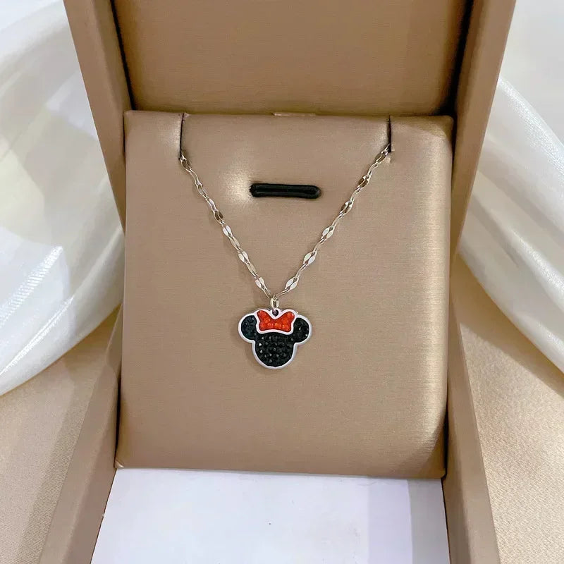 Mickey Mouse Studded with Zircon Necklace