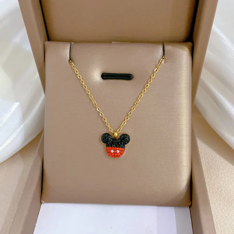 Mickey Mouse Studded with Zircon Necklace