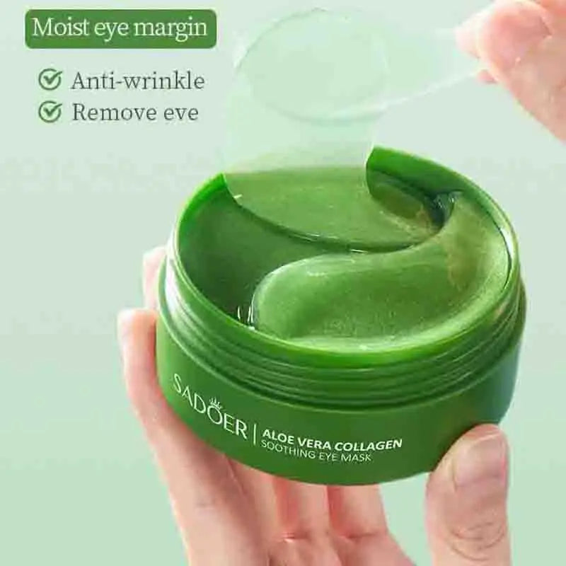 60pcs  Aloe Vera Collagen Eye Mask Anti Dark Circles Eyes Bags