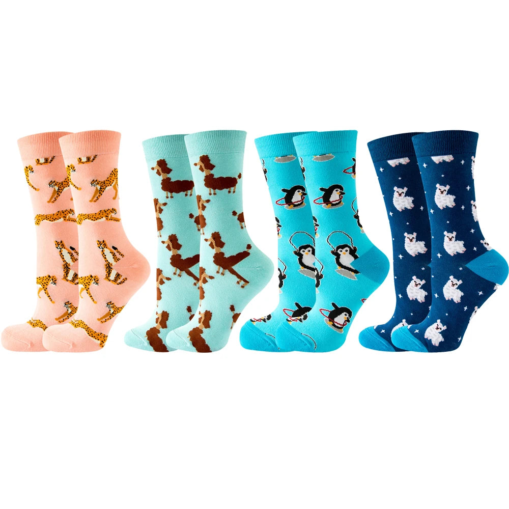 4 Pairs New Fashion Colorful Funny  Socks