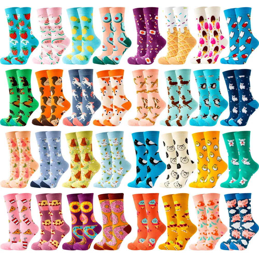 4 Pairs New Fashion Colorful Funny  Socks