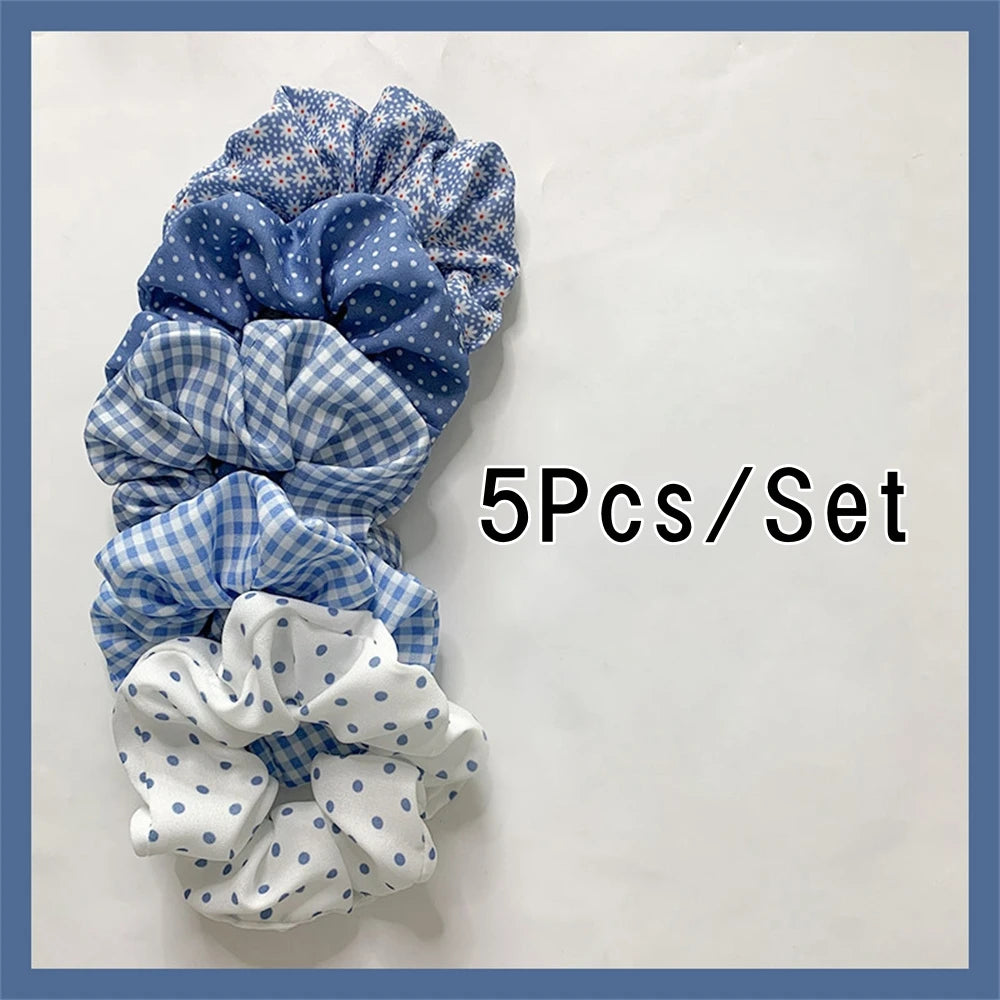 5 Pcs/Set Hair Scrunchies Hair Rope Ties Elastic