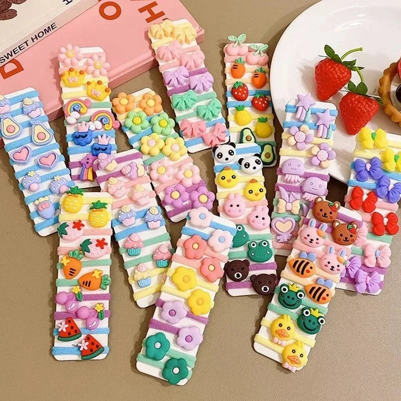 10Pcs/Set Cute Cartoon Children's Hair Ropes Princess