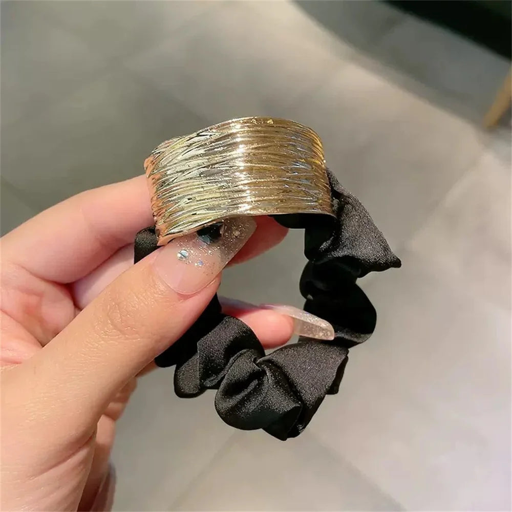 New Korean Style Satin Metal Hair Rope