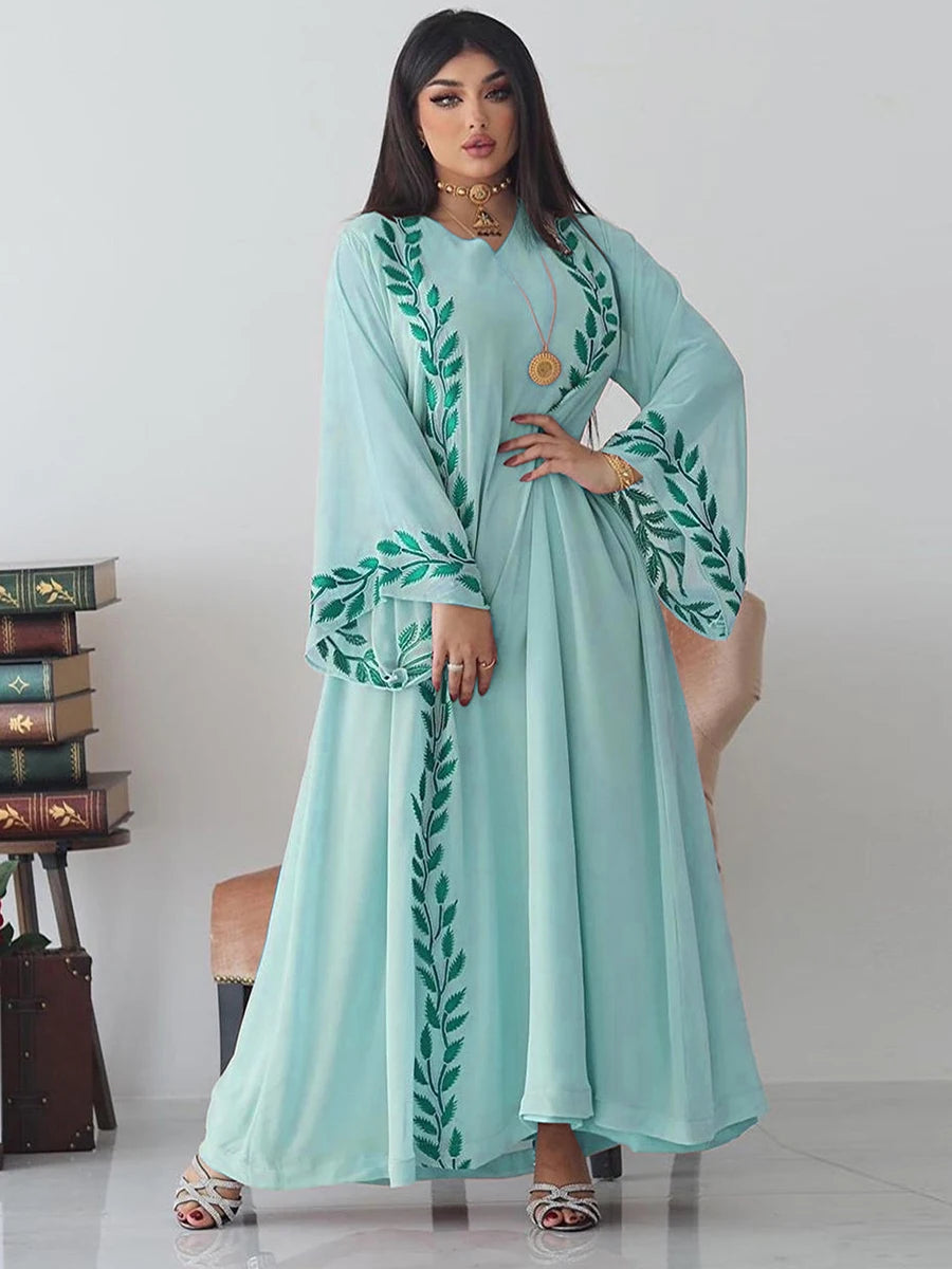 Chiffon Floral Embroidered Abaya