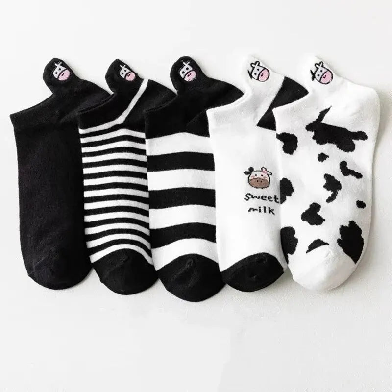 10 Pairs Womens Socks Lovely Cow