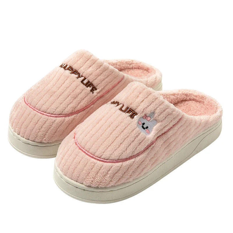 Fluffy Slippers  Plush Cotton Shoes