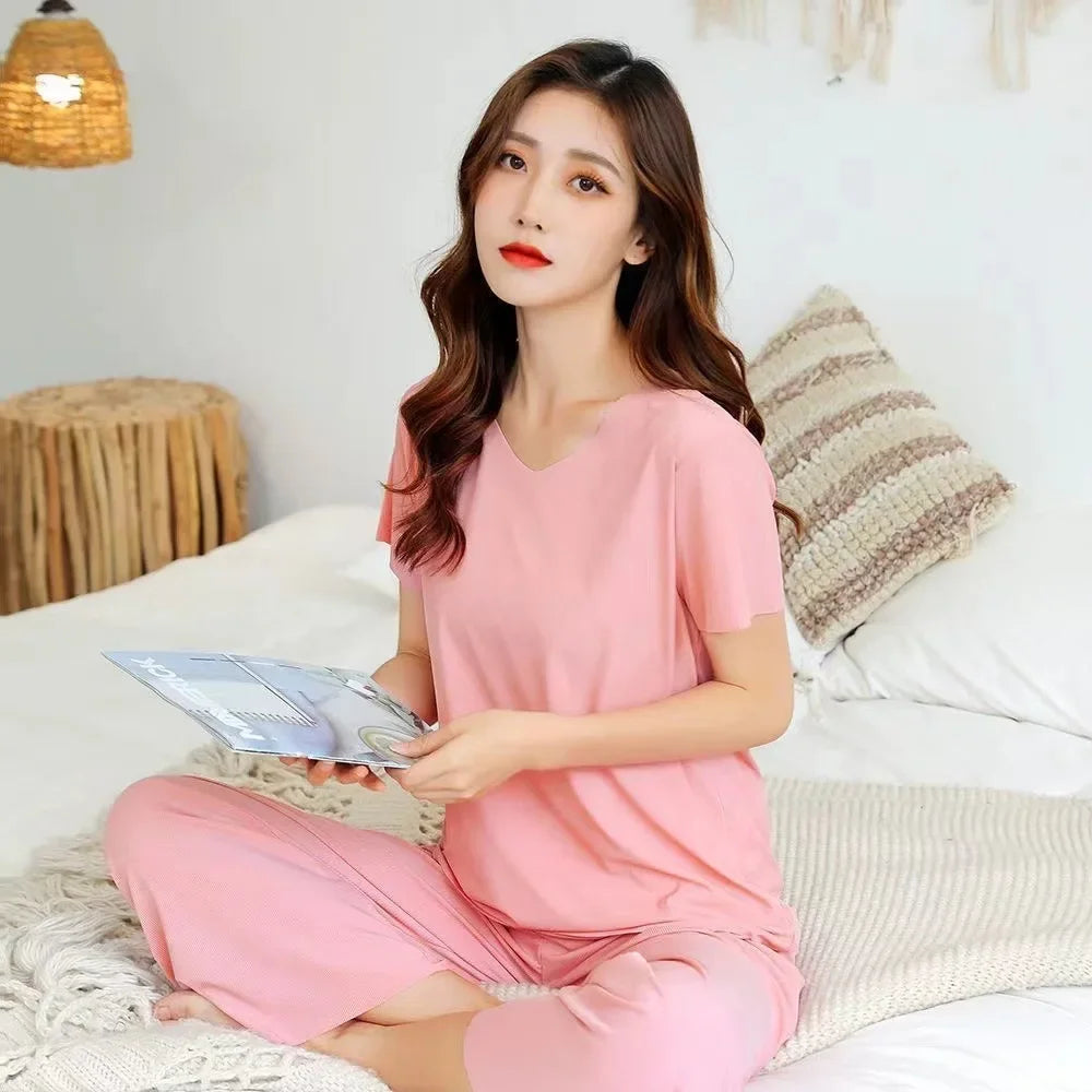 Summer Ice Silk Pajama Set