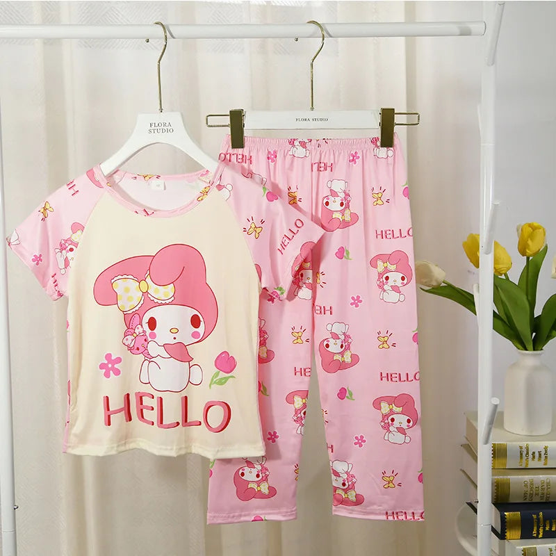 Girls Short Sleeve Pajamas