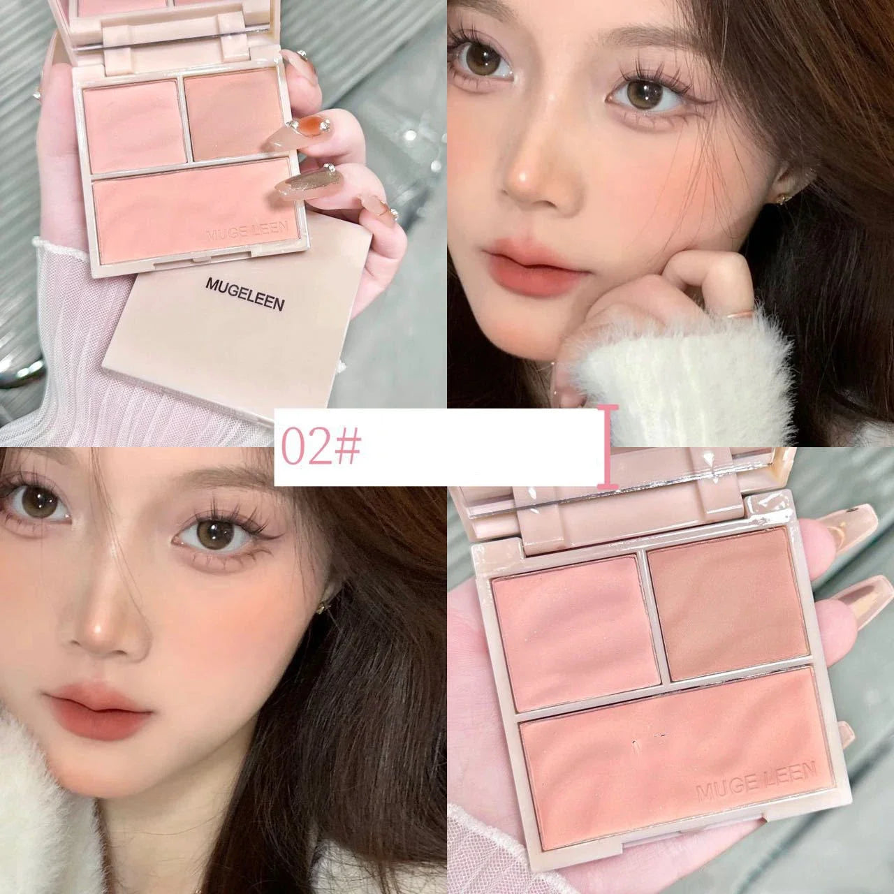 Matte Peach Pink Blush 3 Colors Contour Palette