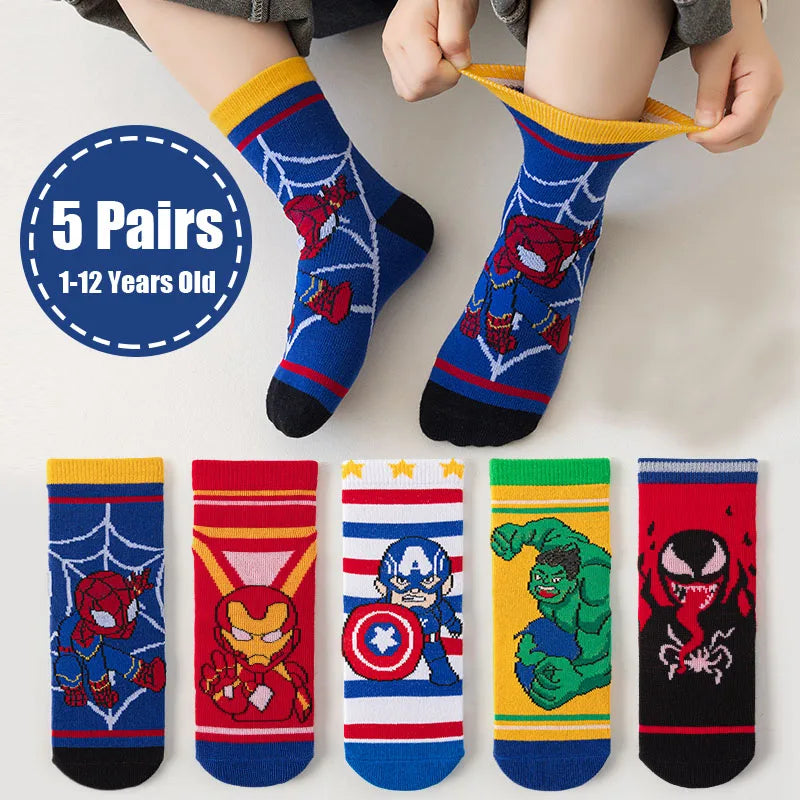 5 Pairs Children Socks Cartoon