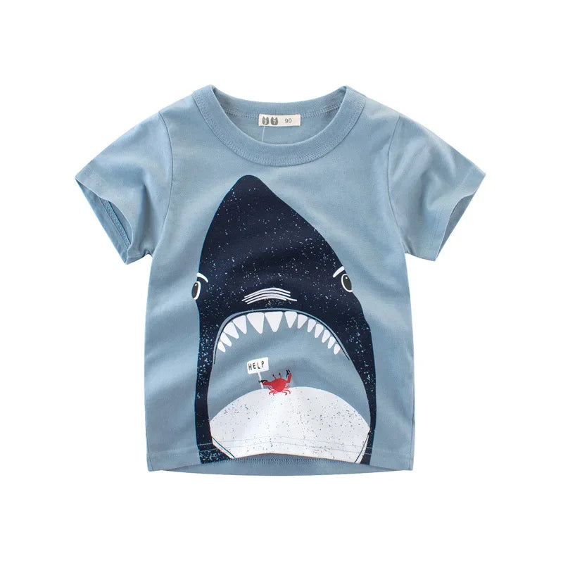 Kids 3D Shark T-Shirt  Short Sleeve